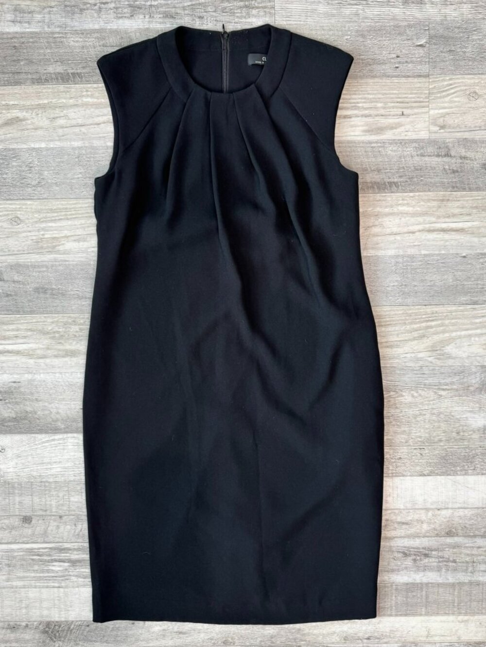 Cue Black Cap Sleeve Sheath Dress Size 8 Made In Australia R12